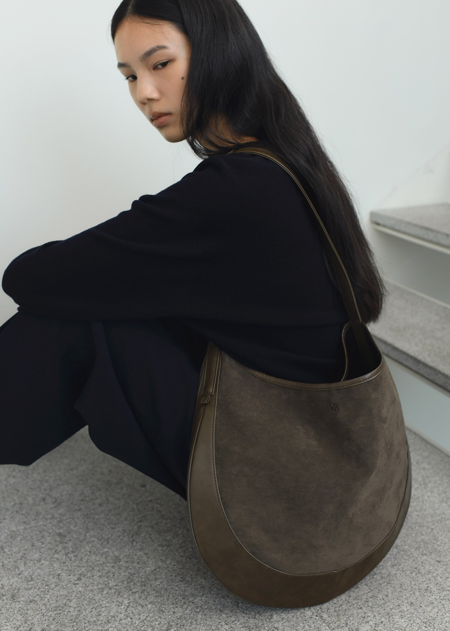 Kwani Curvee Hobo Suede Bag