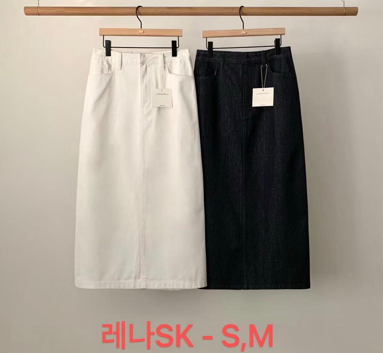 AU6022 牛仔布直筒裙