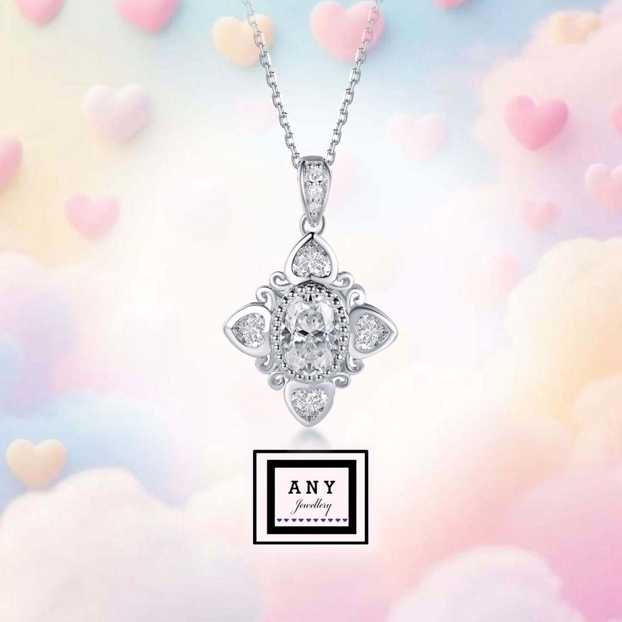 XP016 N2995 Heart of Elegance Necklace （莫桑）
