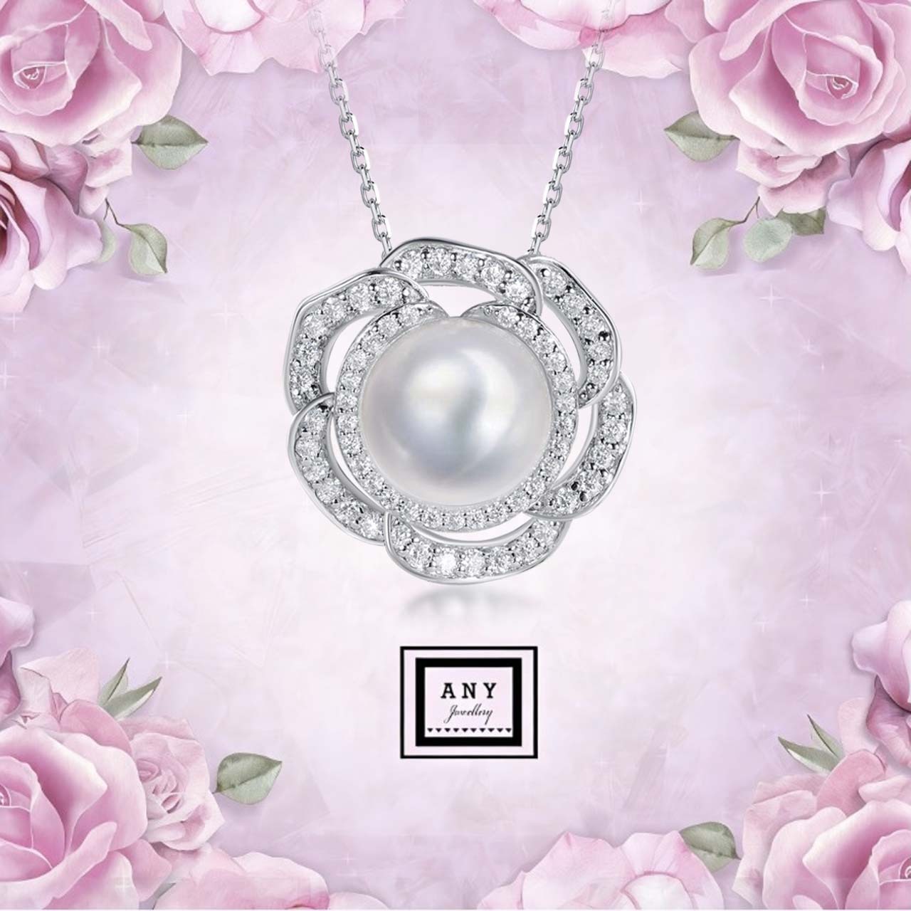 XP019 N2981 10mm Crystal Pearl - Pearl in the Rose Necklace（莫桑）