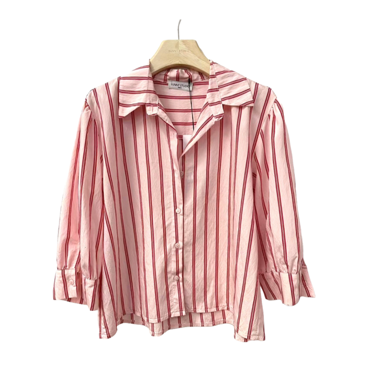 1SO0403-030 [SUNNY STUDIO] Stylish Striped Shirt Rose #486143 (EU)
