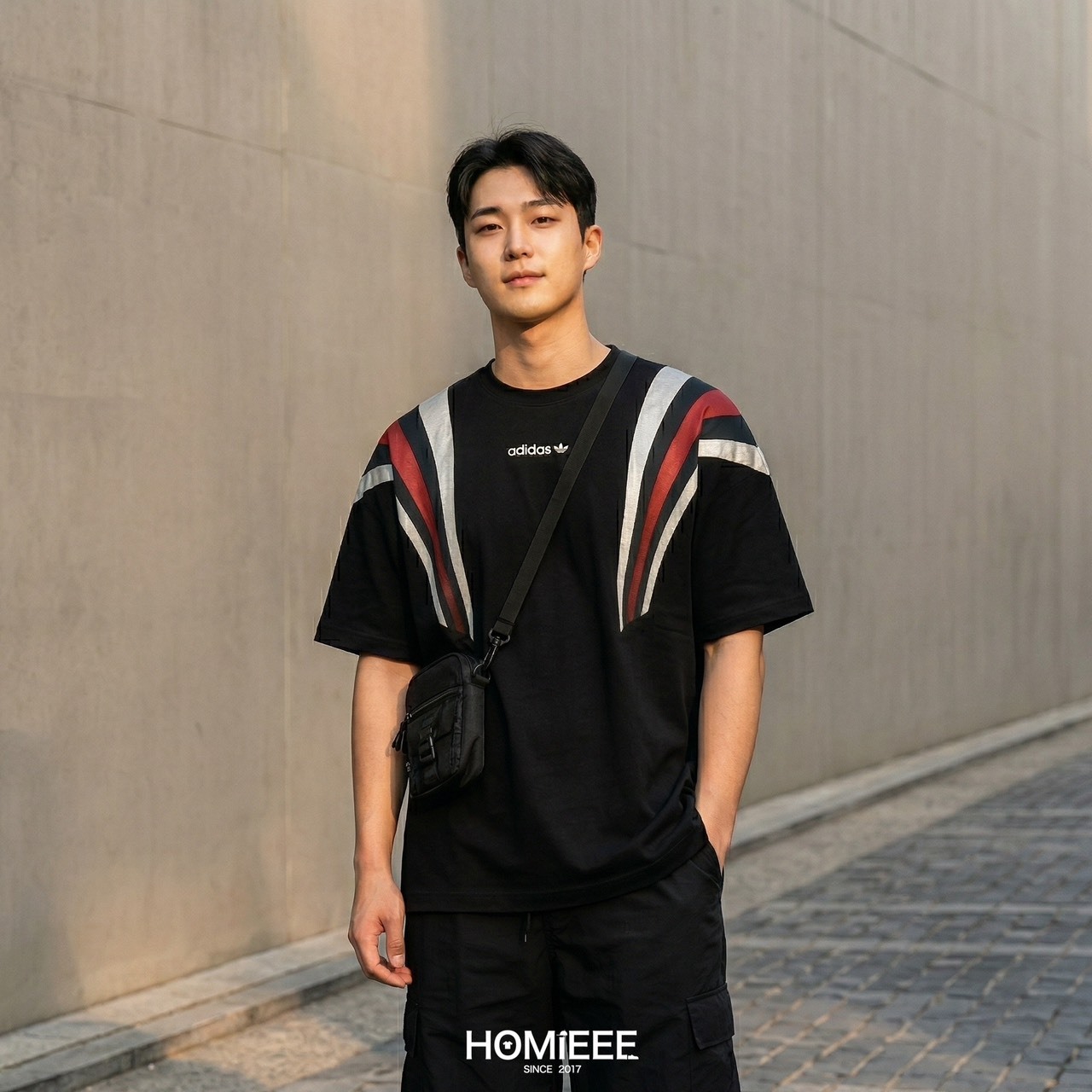 Adidas Originals Santiago Tee 短袖 三葉草 寬鬆 黑色 [KW2015]