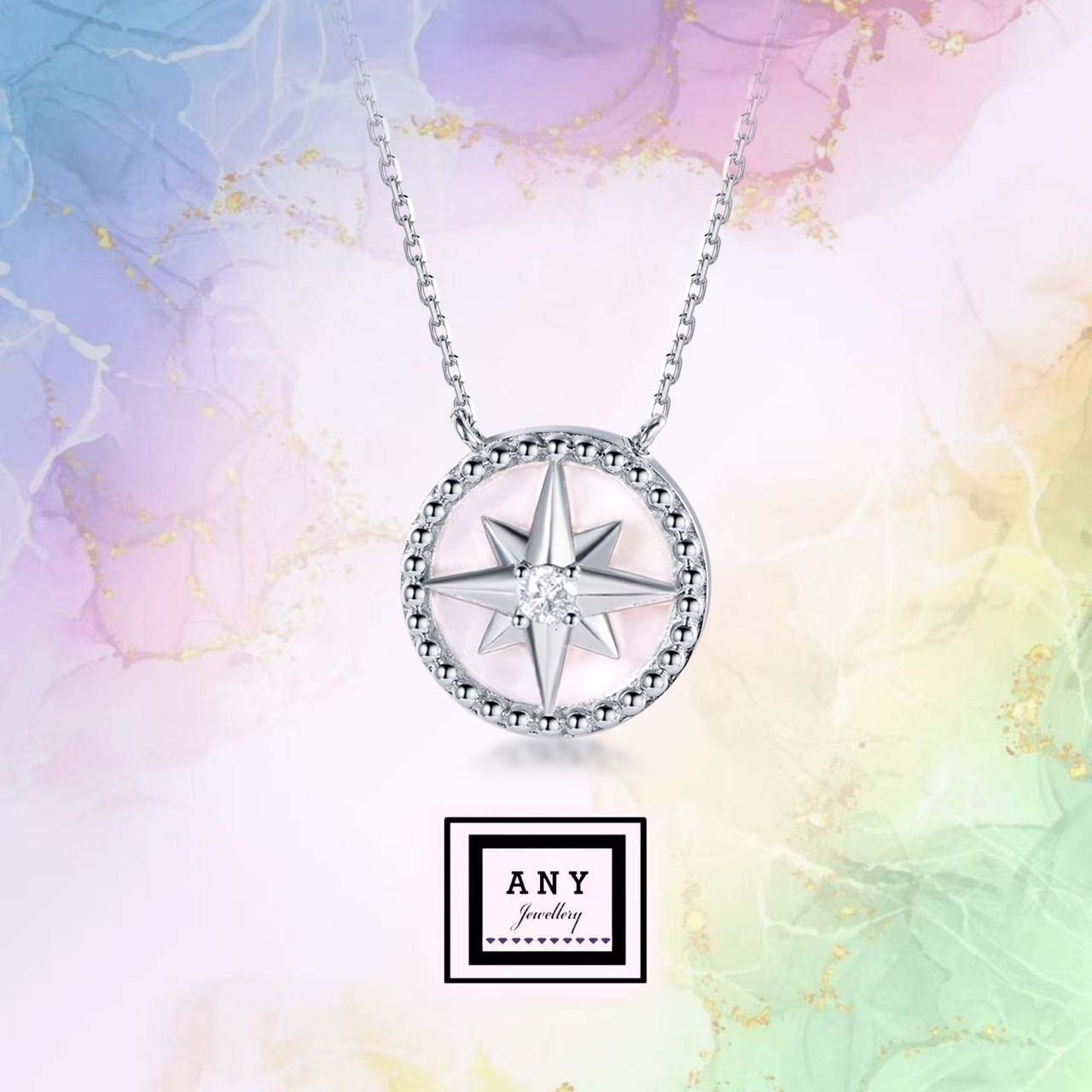 XP034 N2974 粉紅色貝母 Moonligt Dance Necklace（莫桑）