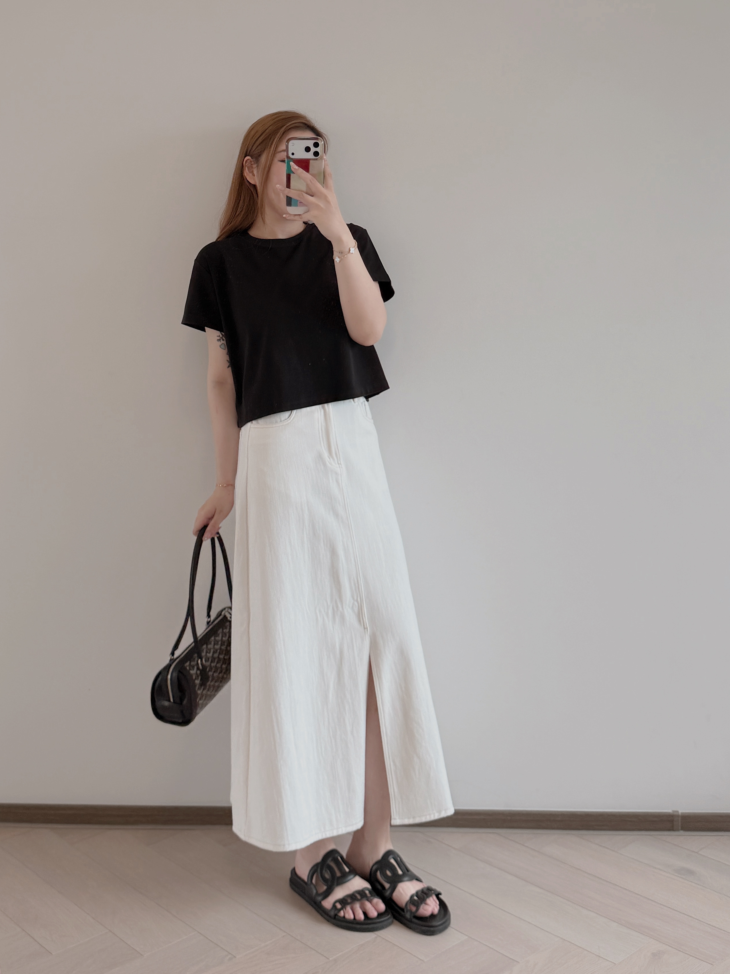 預訂 7191 Maxi Denim Skirt in Ivory