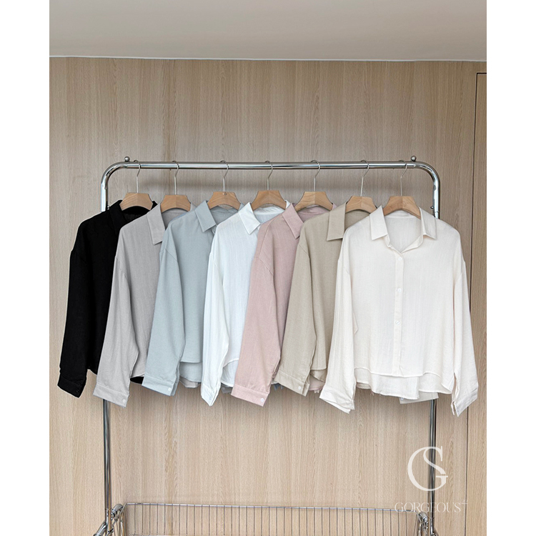 A123「(短款) 紋理防曬襯衫」