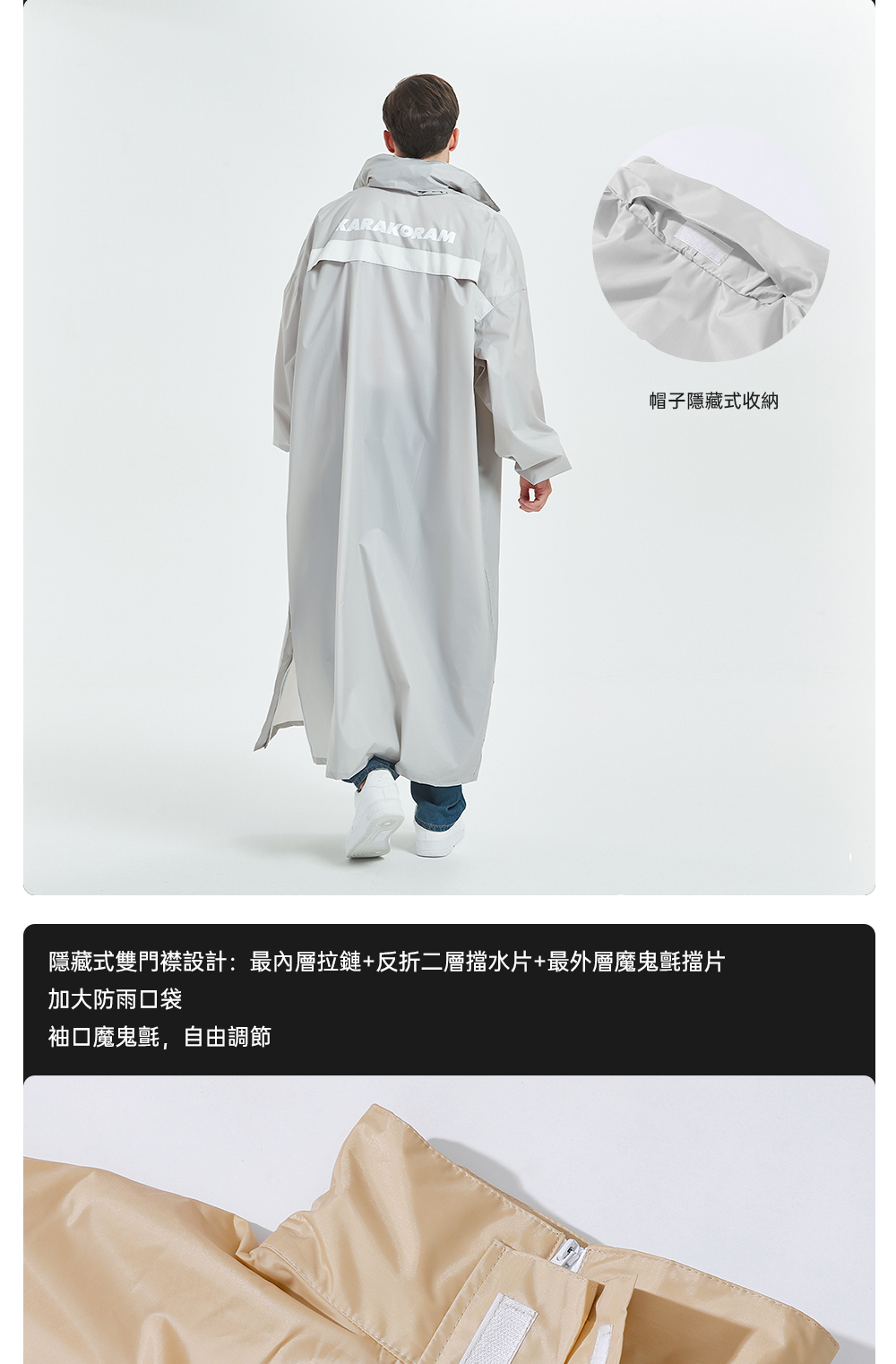 側開秒穿一件式雨衣快速穿脫