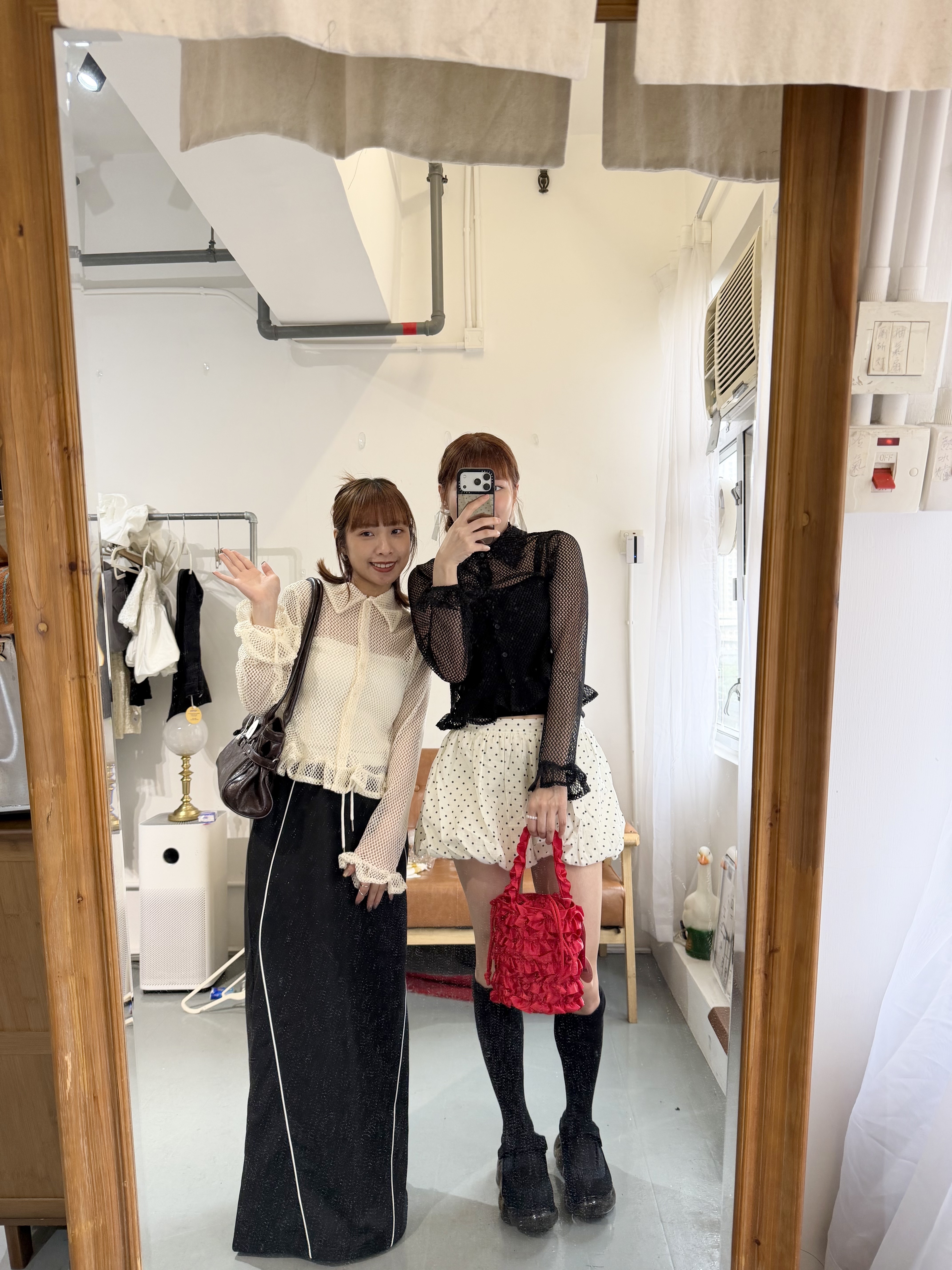 細網ruffle尾polo top