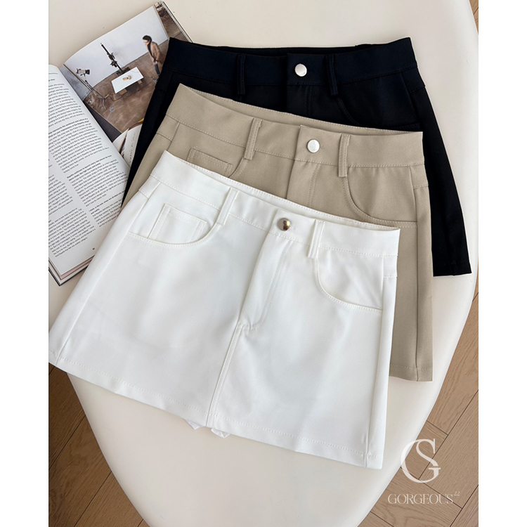 A86「腿控必收！直腿三⾊褲裙」