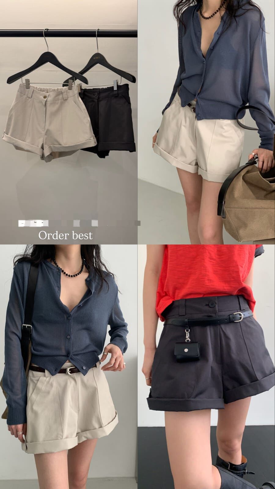 MR6014 後橡筋休閑高腰A字短褲