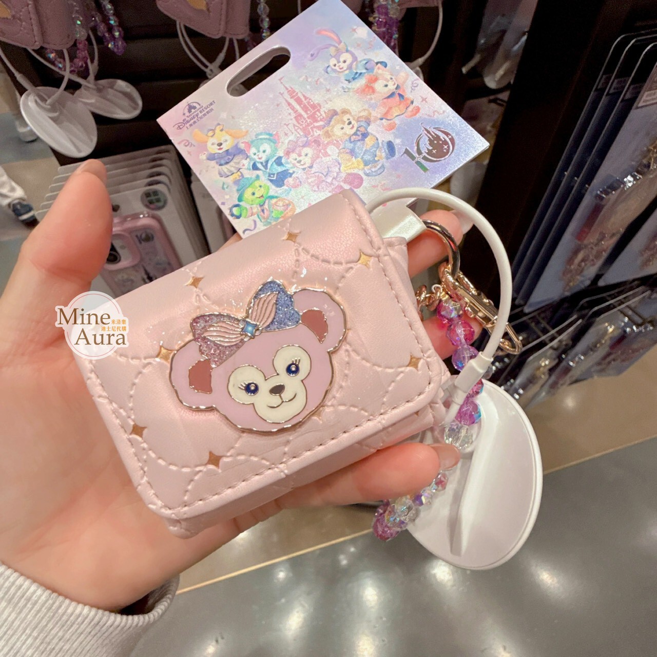 10歲生日慶典 雪莉玫 ShellieMay 造型 耳機包 收納包 吊飾 -上海迪士尼樂園
