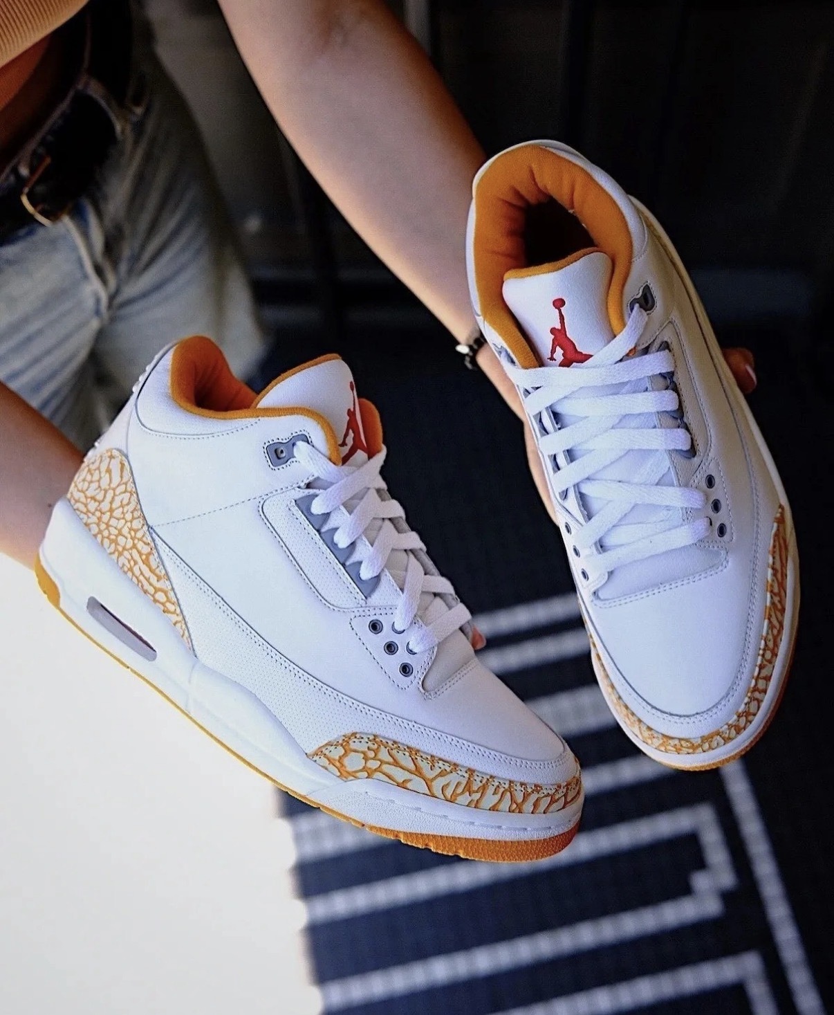 女鞋 NIKE W AIR JORDAN 3 RETRO 白橘 爆裂紋 喬丹 3代 皮革 緩震 籃球鞋【CK9246-101】AJ3