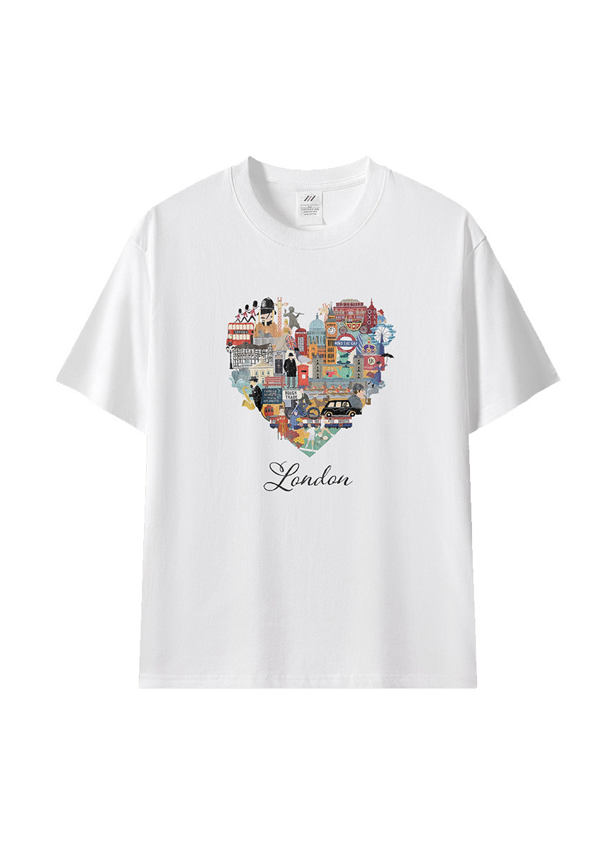 每一眼都是繽紛好心情★LONDON拼貼彩色愛心圖案T