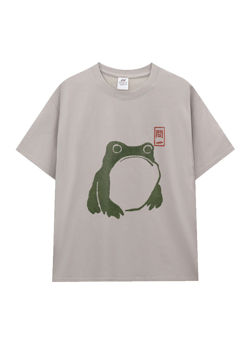 日系水墨筆觸插畫風|跳出紙面的靈動青蛙個性棉T