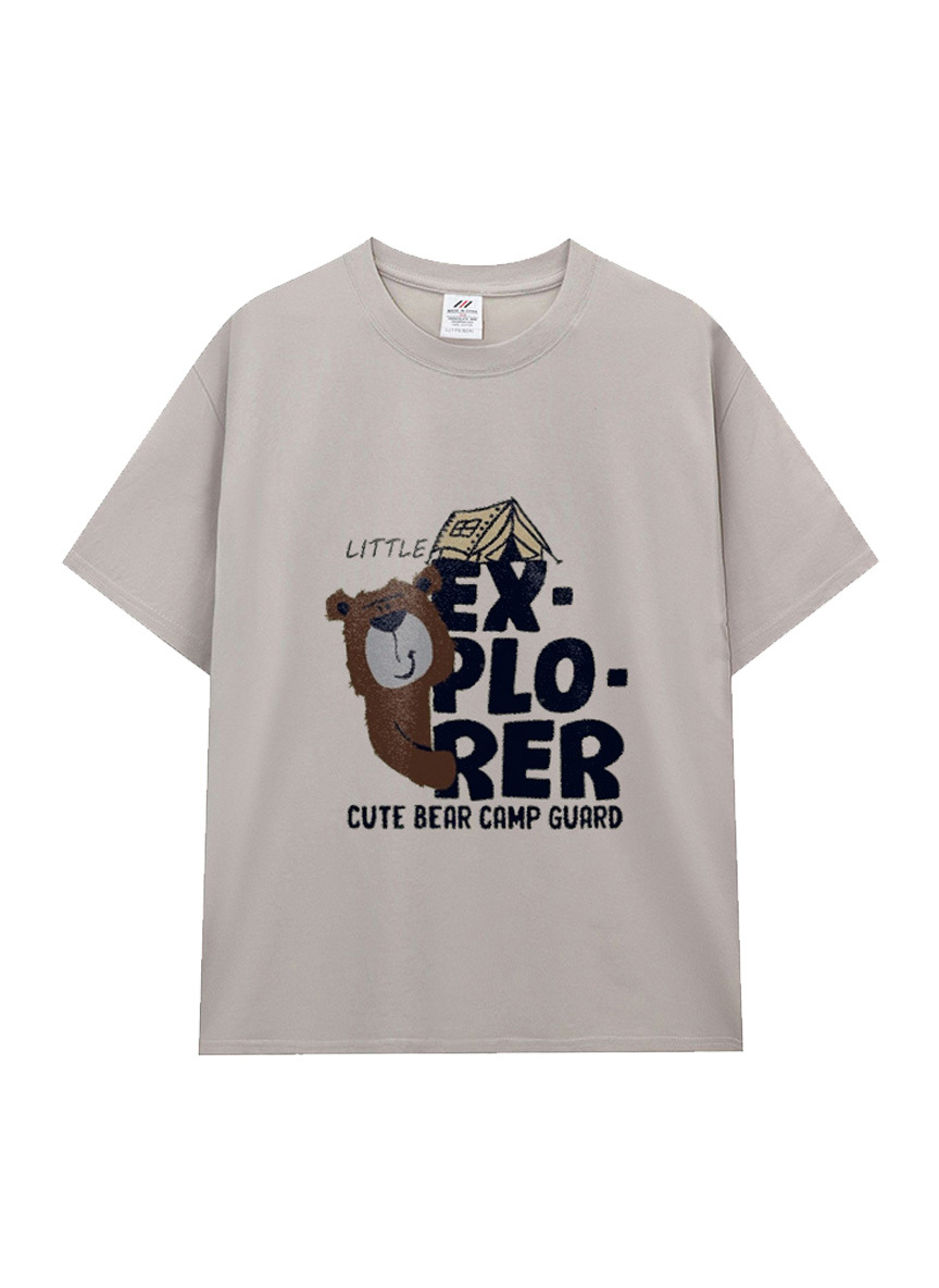 療癒感滿分★EXPLORER 露營小熊插畫棉T