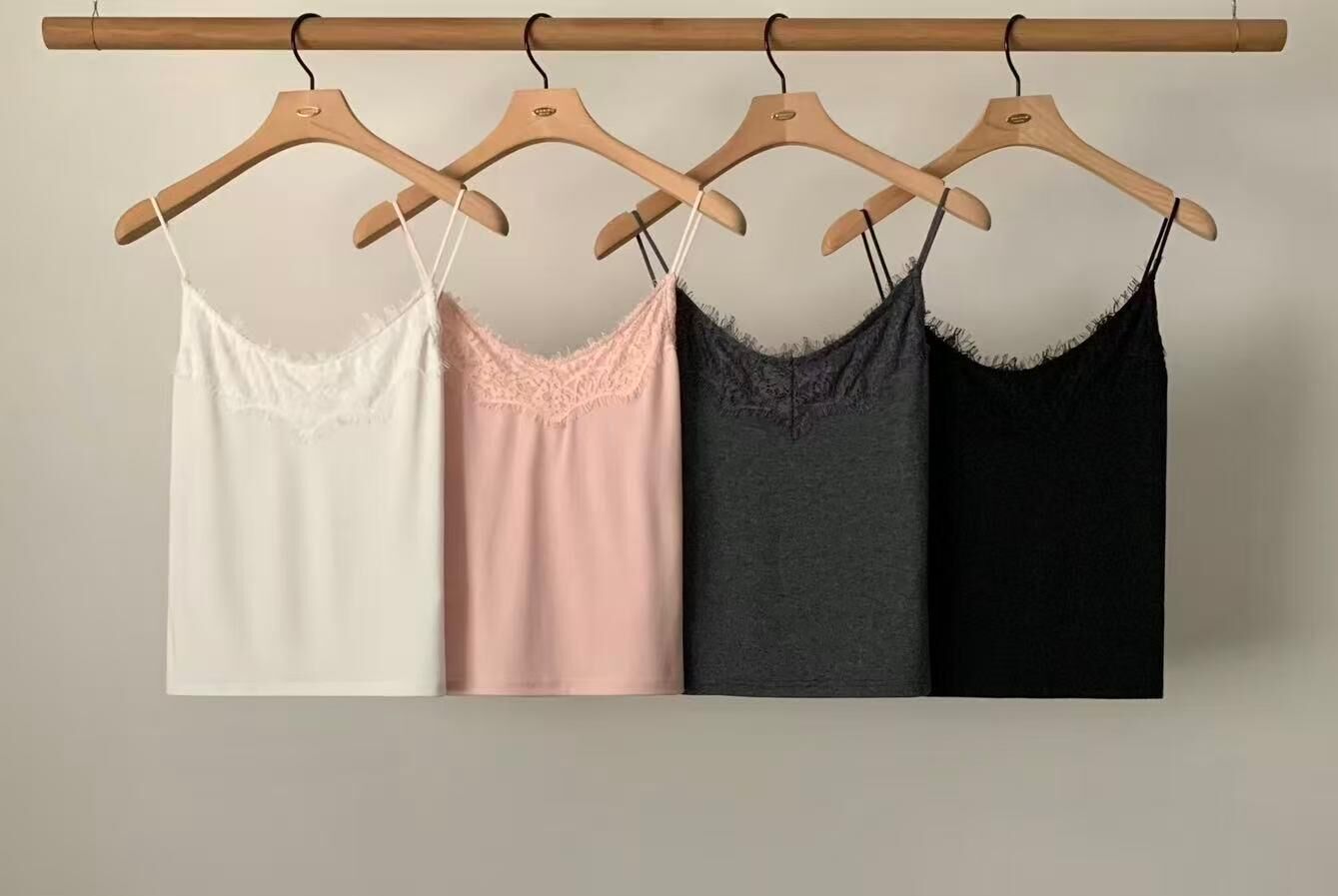 AU6042 拼蕾絲棉質背心