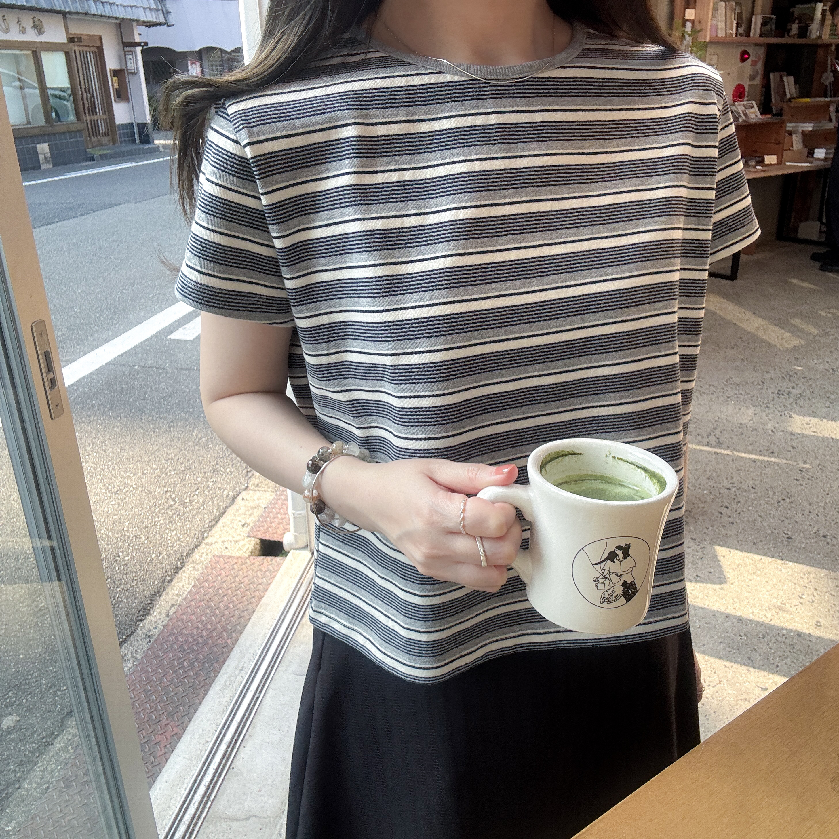 粗幼mix短版橫間tee