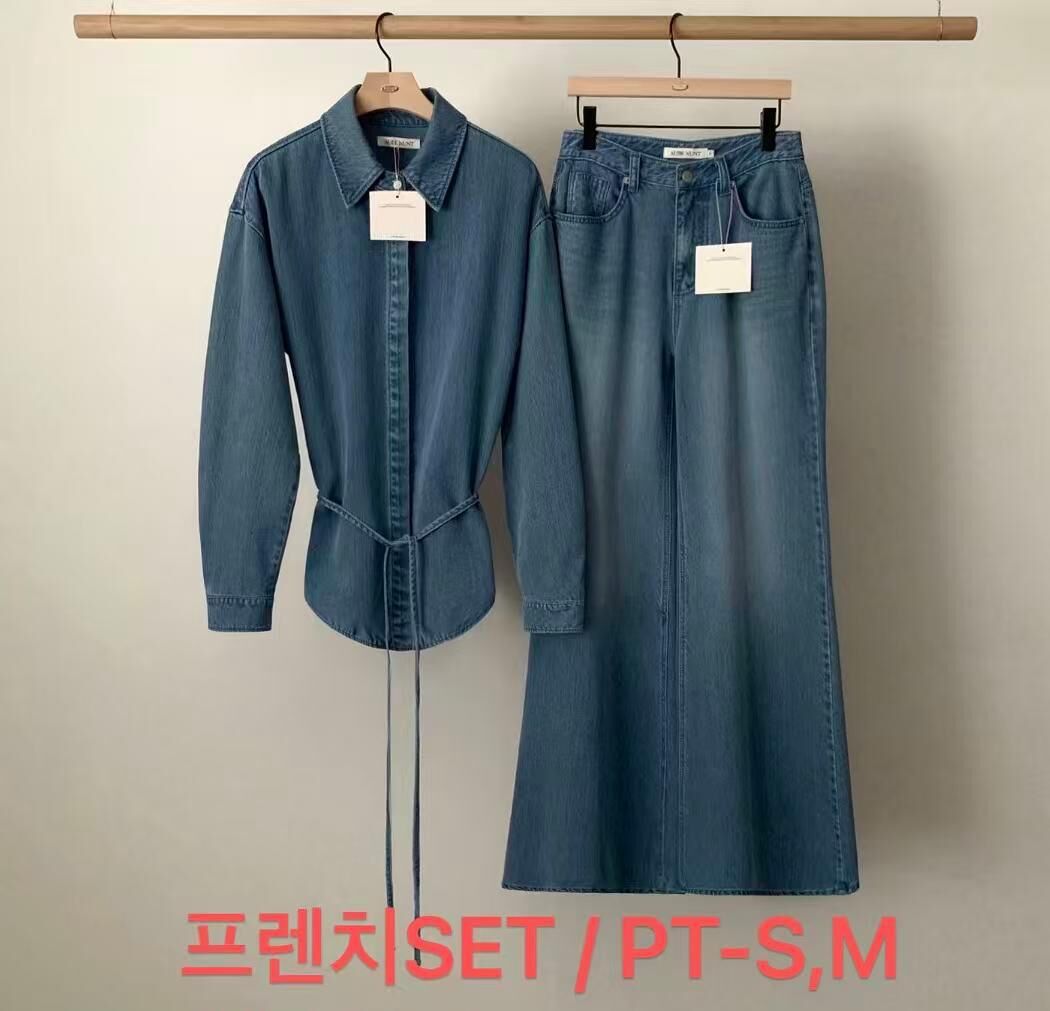 AU6047 復古牛仔闊腳褲