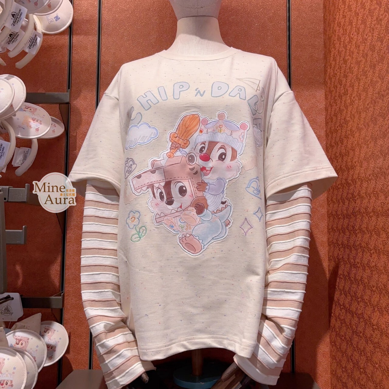 奇奇蒂蒂 Chip 'n Dale 童話王國系列 圖案 長T 長袖 上衣 -上海迪士尼樂園