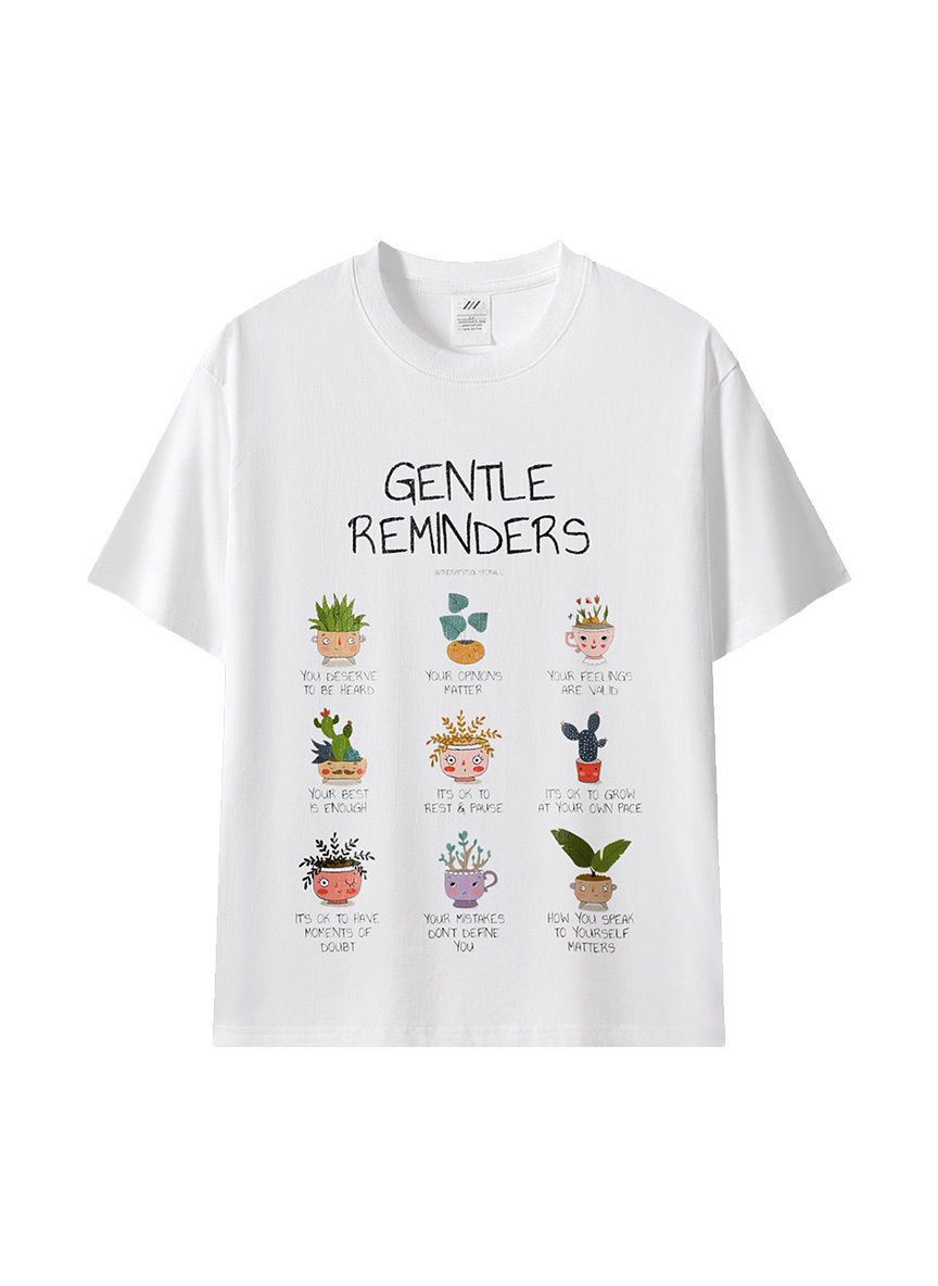 每一句都是對自己的輕聲鼓勵 ★盆栽小角色個性棉T