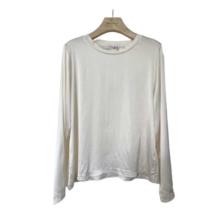 1SO0403-047 [SUNNY STUDIO] Long Sleeve Round Neck Top White #13489 (EU)