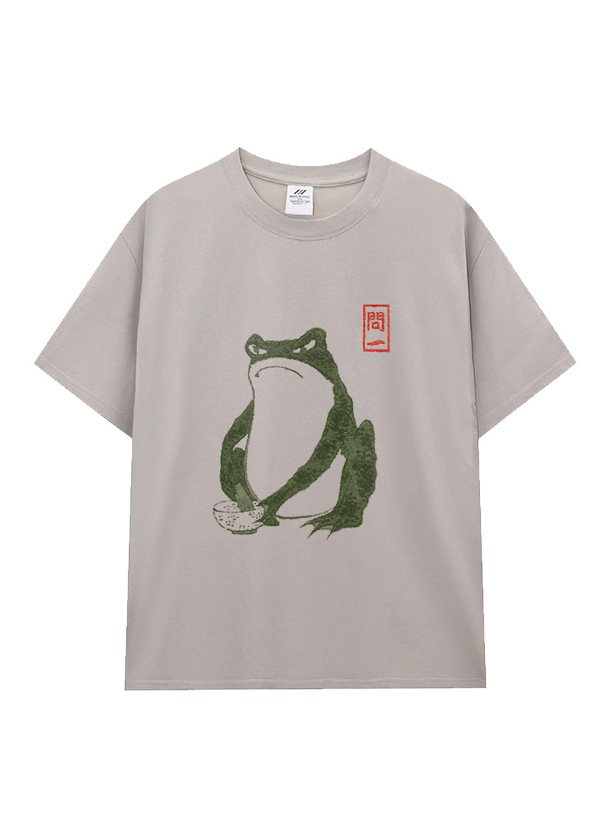 日系水墨筆觸插畫風|跳出紙面的靈動青蛙個性棉T