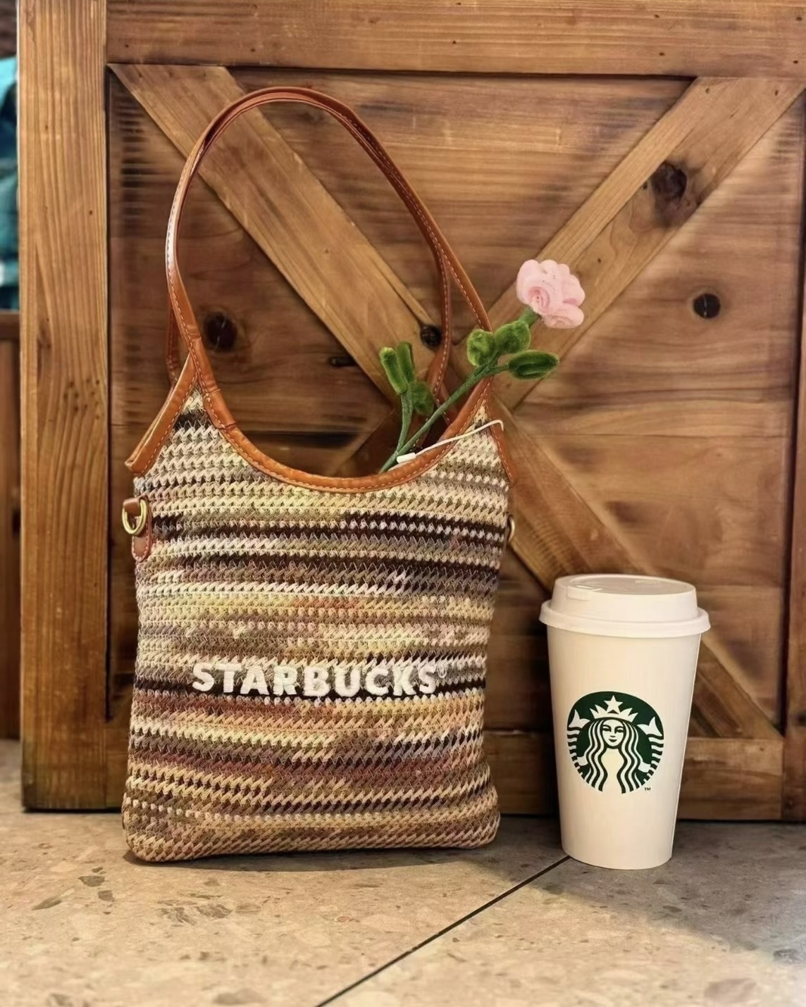 Starbucks 星巴克 編織 春日系列 托特包 腋下包 2款