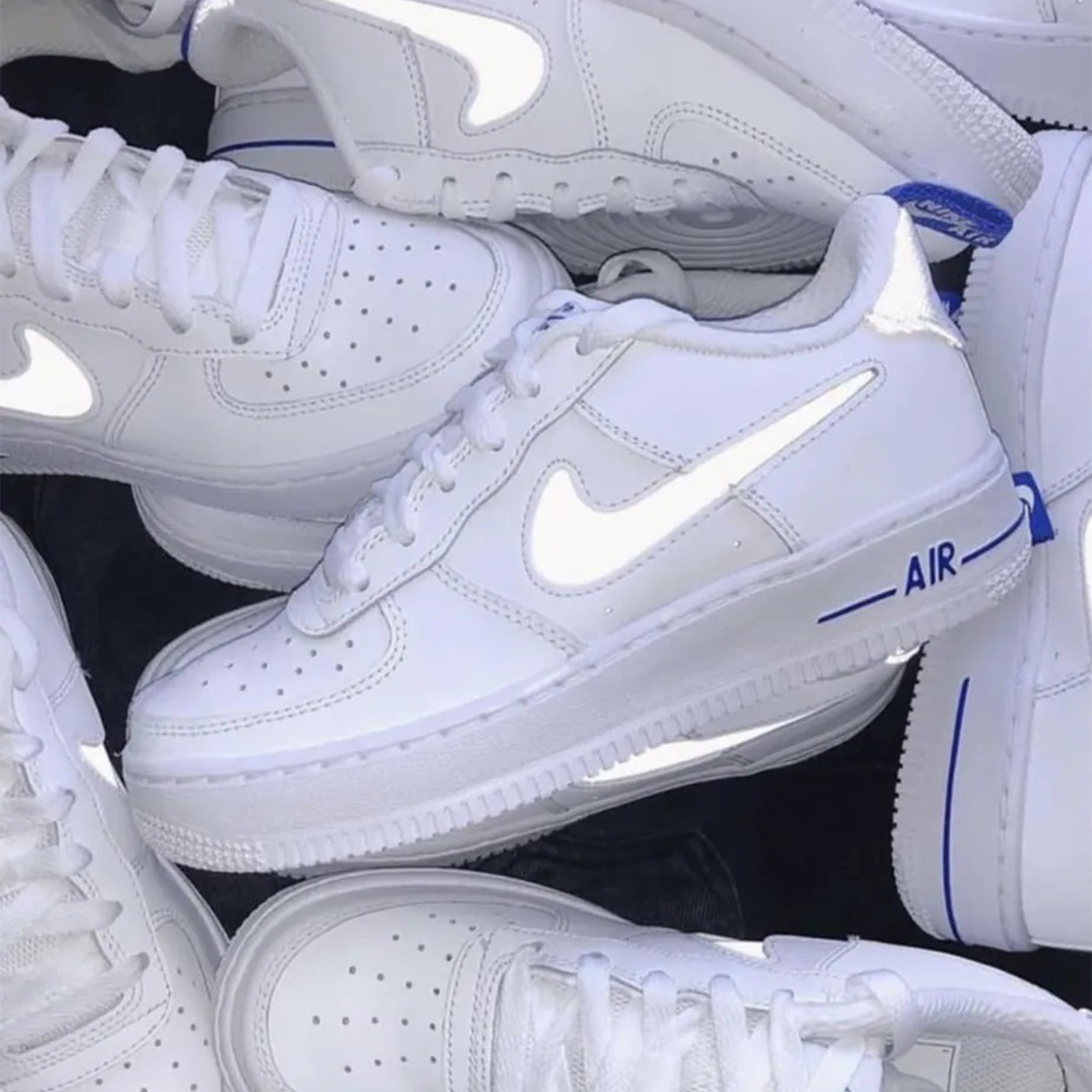 Nike Air Force 1 07 LV8 White Racer Blue GS 藍白 白 寶藍 3M 反光 經典 運動休閒鞋 大童 女鞋 DD3227-100