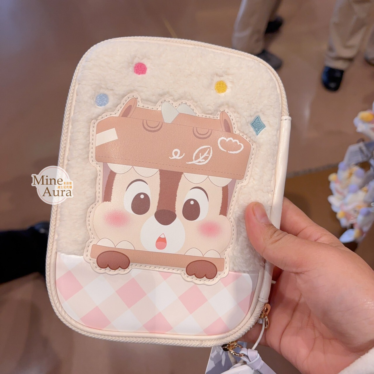 奇奇蒂蒂 Chip 'n Dale 童話王國系列  雙面圖案 隨身 文具 收納包 -上海迪士尼樂園