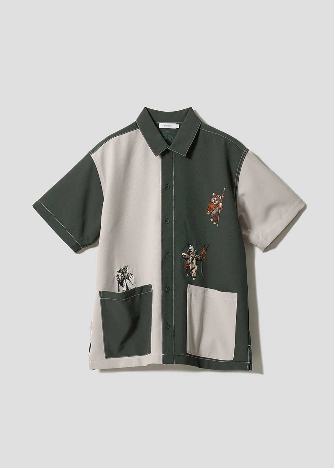 .𖥔 ݁ ˖ STAR WARS .𖥔 ݁ ˖｜拼接刺繡寬鬆短袖襯衫