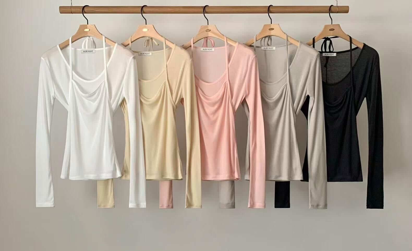 AU6059 假兩件掛頸T