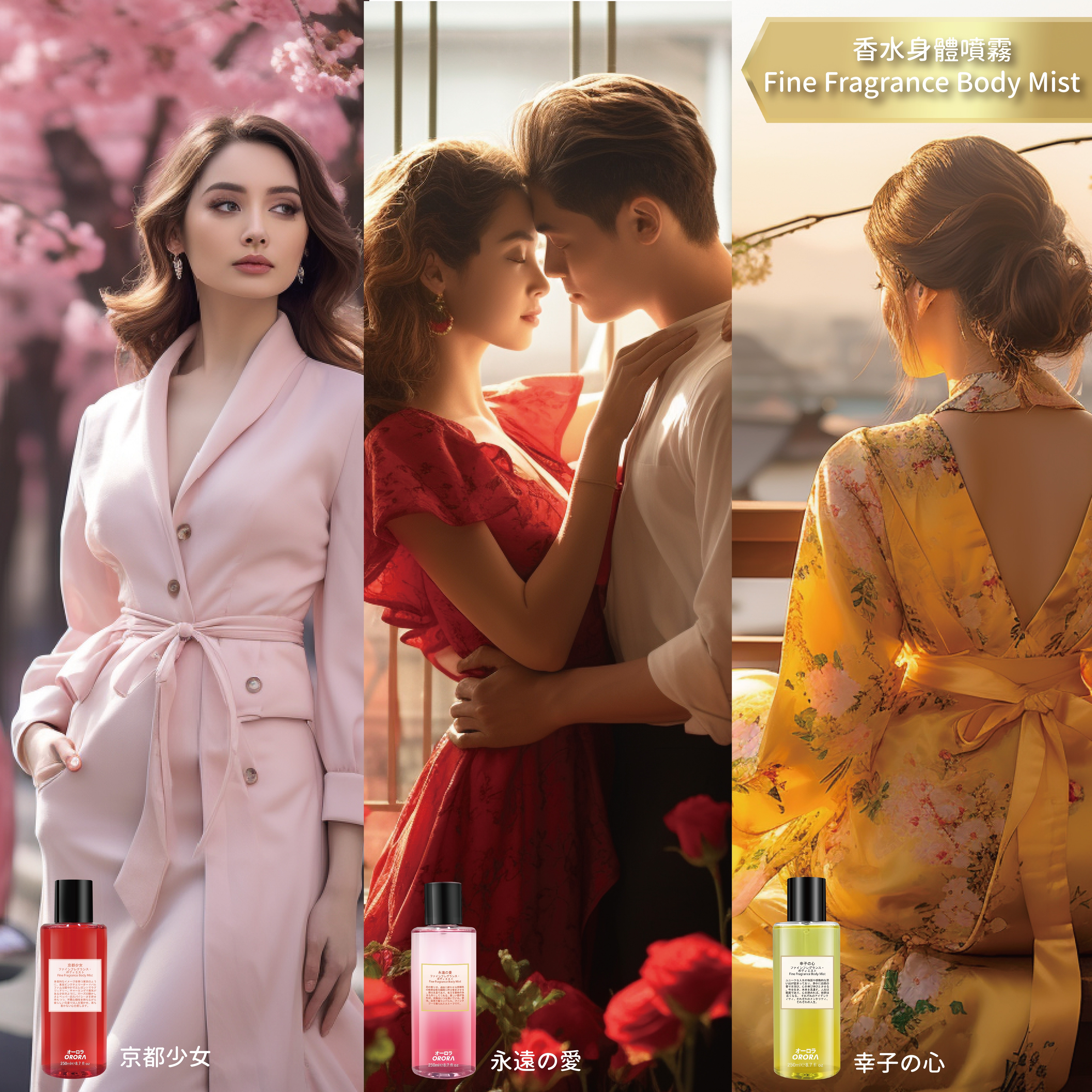 ORORA 日系迷人香水身體噴霧 (250ml) (EXP:2027.01) - 3款選擇