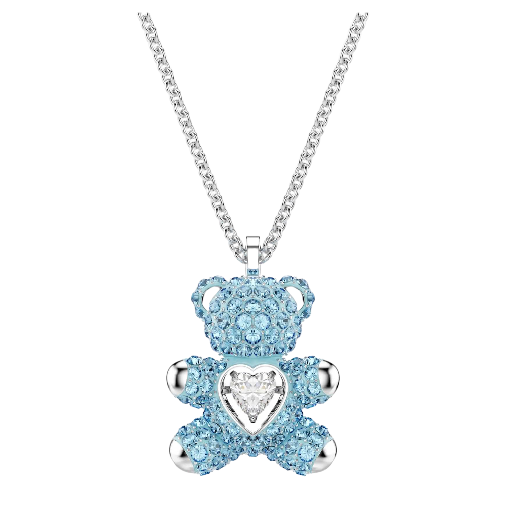 【Swarovski】5737620 Teddy Pendant, Bear, Blue, Rhodium Plated  藍