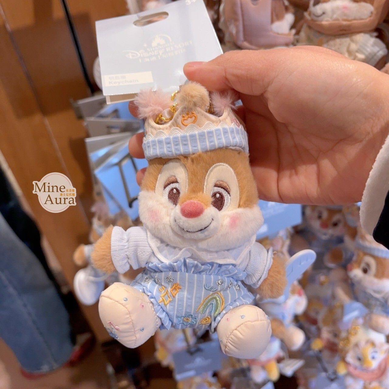 奇奇蒂蒂 Chip 'n Dale 童話王國系列 紅鼻 蒂蒂 Dale 造型 絨毛 鑰匙圈 吊飾 -上海迪士尼樂園