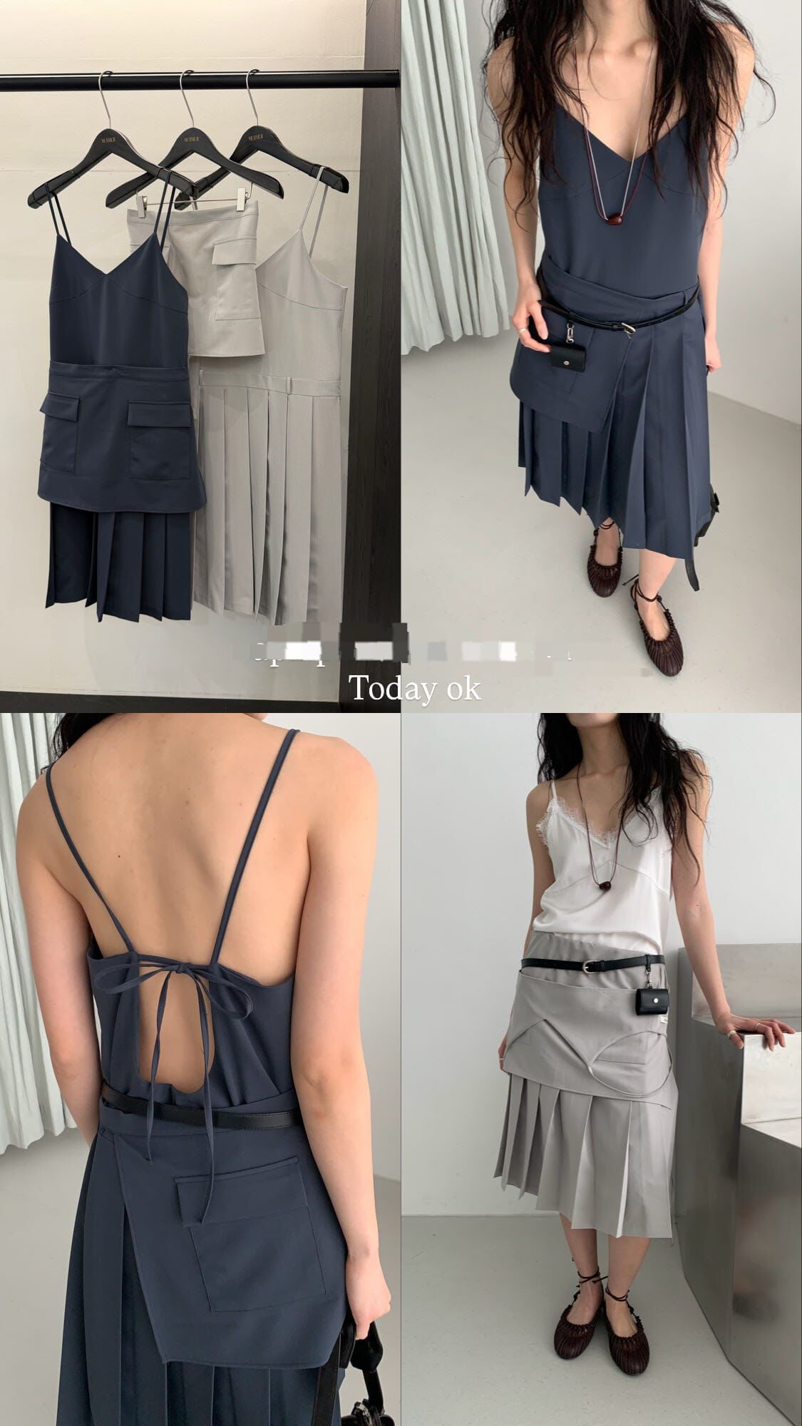 MR6017 百褶連身裙圍裙套裝