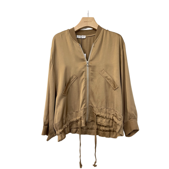 1SO0403-058 [SUNNY STUDIO] Silk Bomber Jacket Camel #13469 (EU)