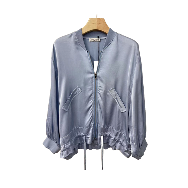 1SO0403-061 [SUNNY STUDIO] Silk Bomber Jacket Blue #13469 (EU)