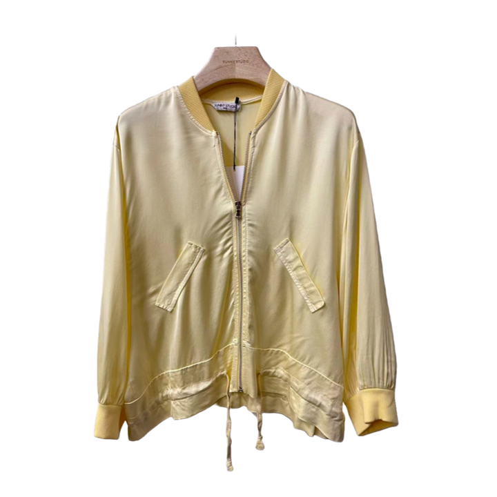 1SO0403-062 [SUNNY STUDIO] Silk Bomber Jacket Yellow #13469 (EU)