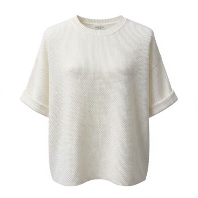 1SO0403-065 [SUNNY STUDIO] Loose-Fitting Short-Sleeved T-Shirt White #770134-NAYA (EU)