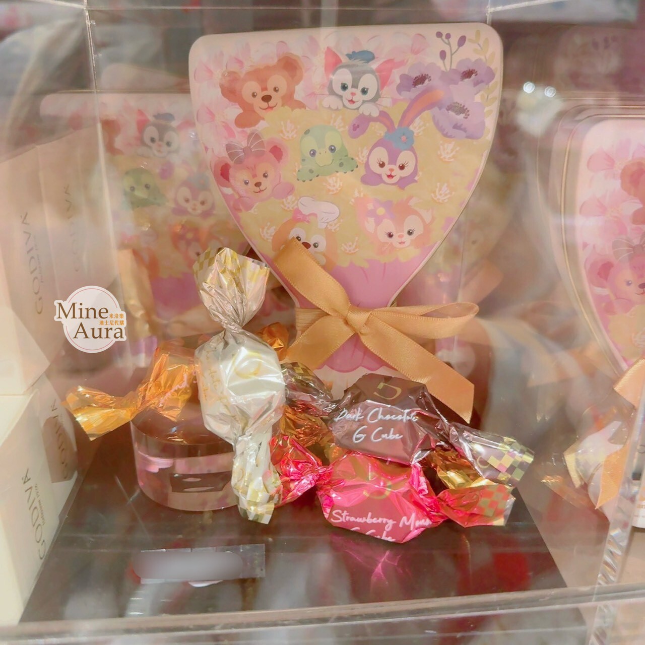 達菲 Duffy 與好友們 x GODIVA 聯名 巧克力 花束造型 鐵盒 -香港迪士尼樂園