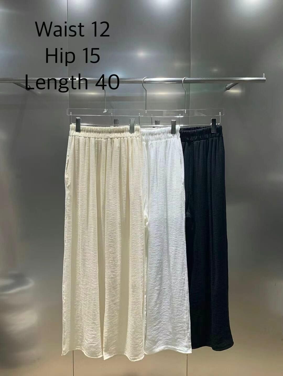 XQ047 泡泡壓紋全橡筋長褲