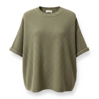 1SO0403-068 [SUNNY STUDIO] Loose-Fitting Short-Sleeved T-Shirt Kaki #770134-NAYA (EU)