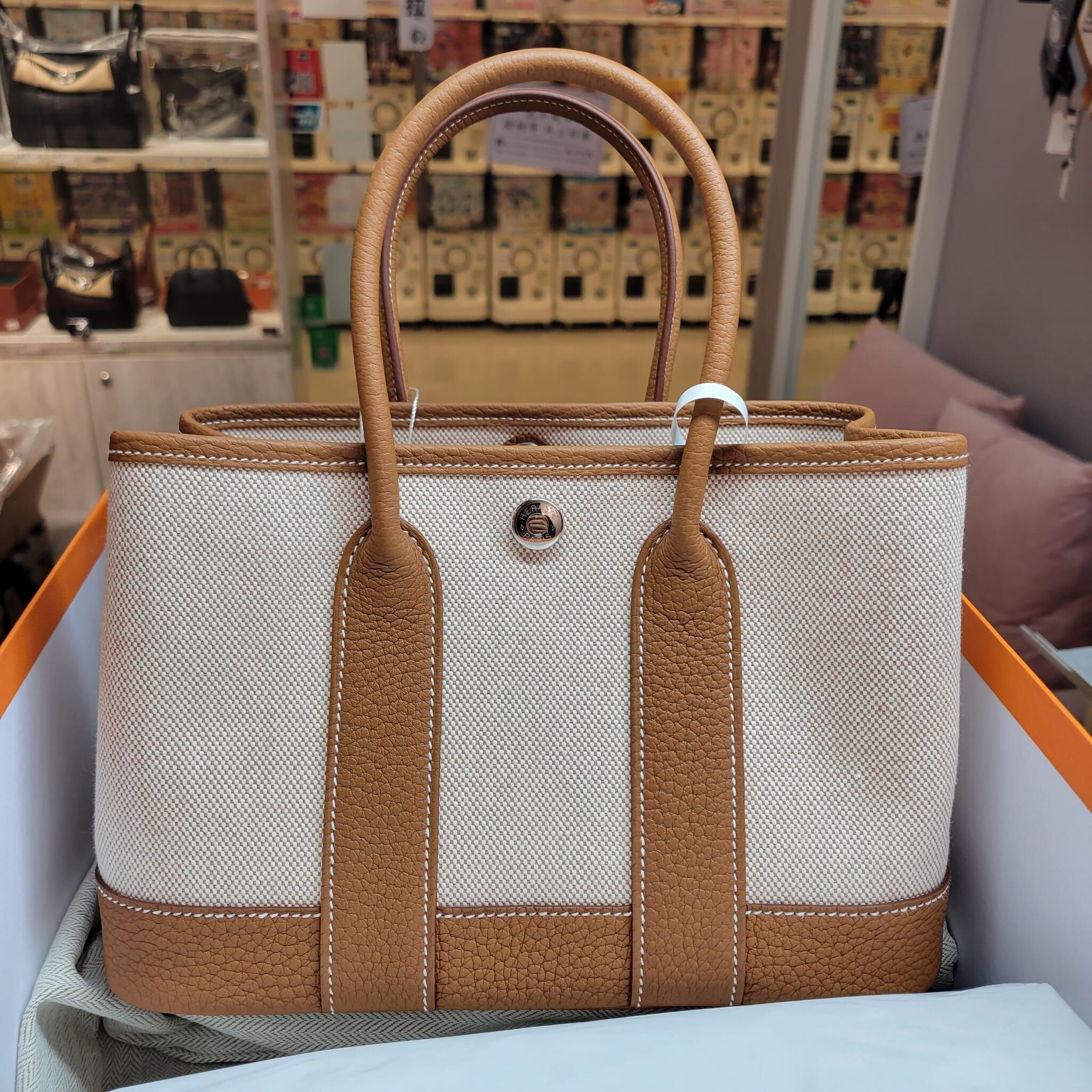HERMES NEO GARDEN PARTY 23 EURU/GOLD CK MINI  金棕色