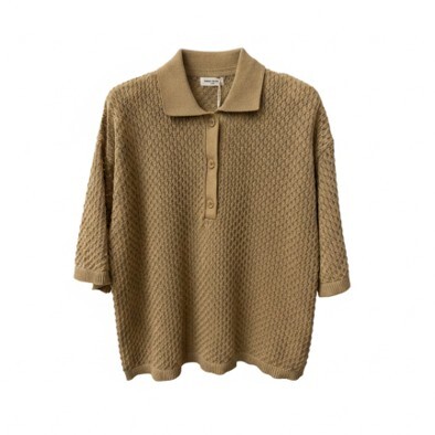1SO0403-071 [SUNNY STUDIO] Knit Polo Top Camel #770129-LORA (EU)