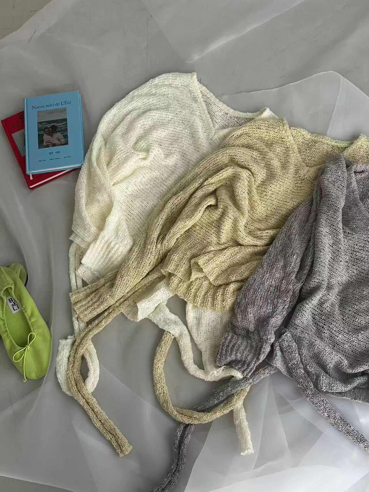 XQ005 寬鬆設計V 領針織衫