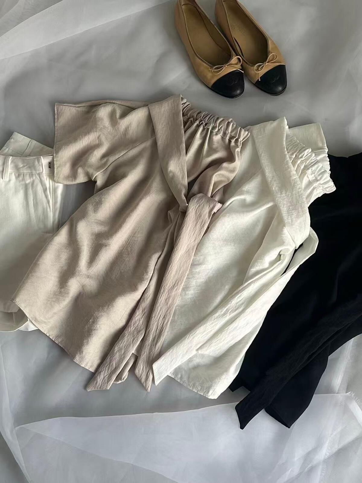 XQ010 領口抓褶抽繩上衣