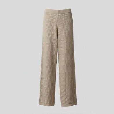 1SO0403-074 [SUNNY STUDIO] Wide-Leg Pants With Quilted Texture Beige #770130-ORYA (EU)