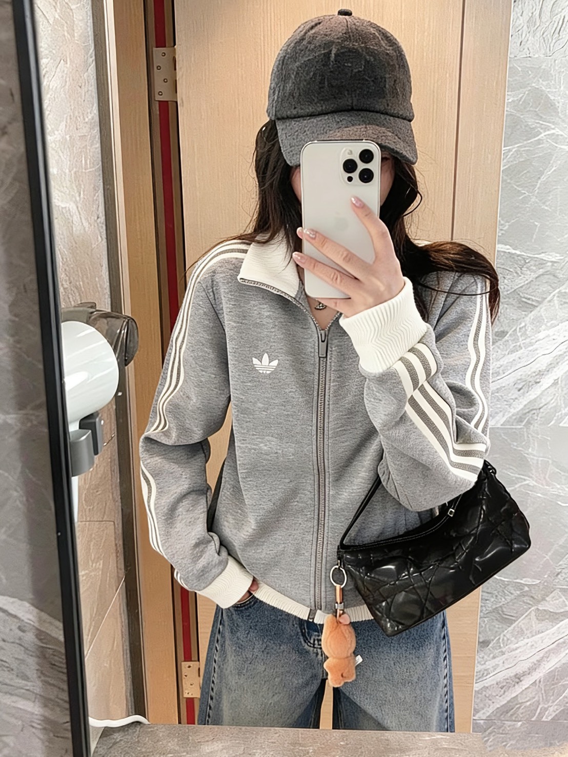ADIDAS ORIGINALS TRACK TOP CLASSIC 立領 針織 運動 外套 灰色