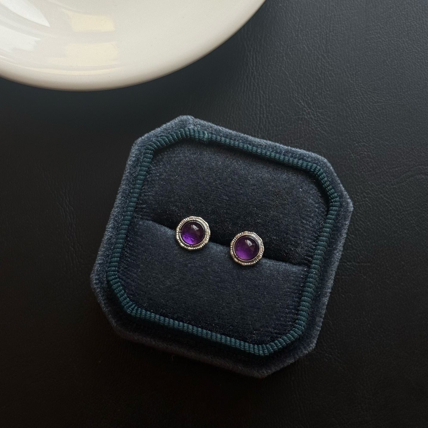 [原石] 紫水晶 水晶耳環