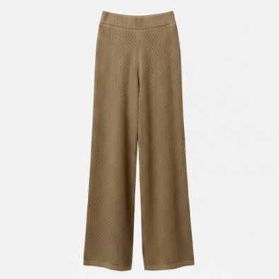 1SO0403-075 [SUNNY STUDIO] Wide-Leg Pants With Quilted Texture Camel #770130-ORYA (EU)