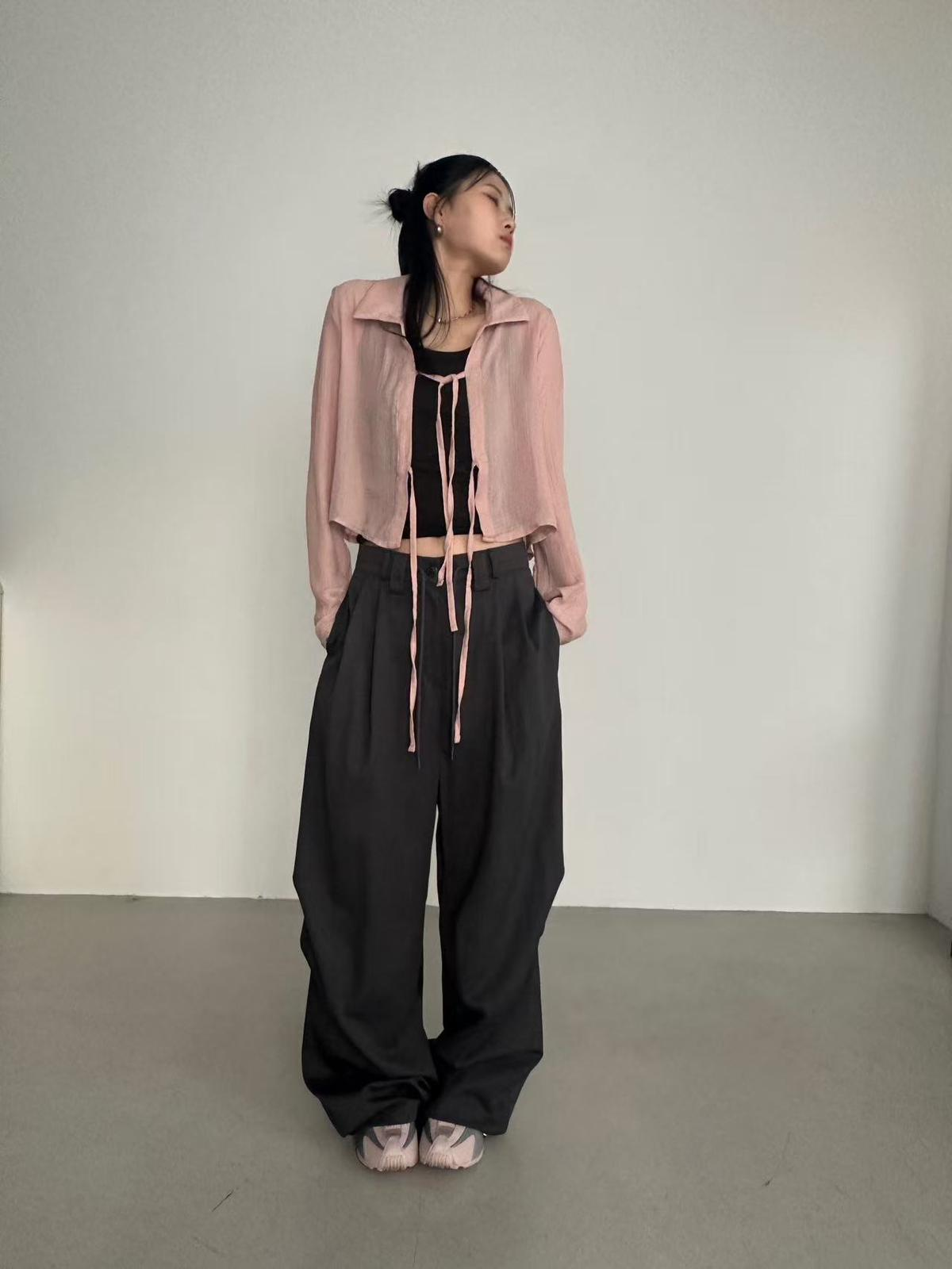 XQ019 領口雙綁繩透薄外套